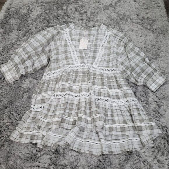 Free People Time Out Lace Tunic Top Small Bohemian Costal Cowgirl - Picture 3 of 9